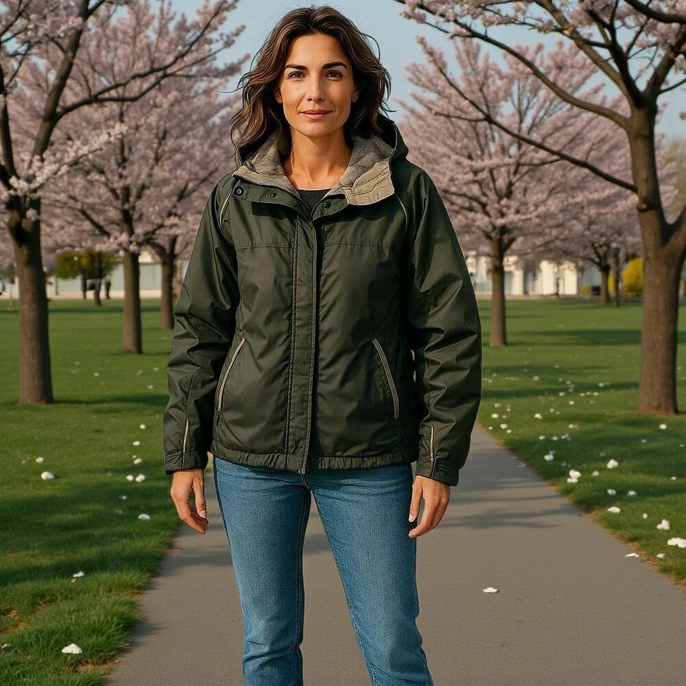 Trespass Adventure Womens Medium Waterproof Army Green Packaway Jacket